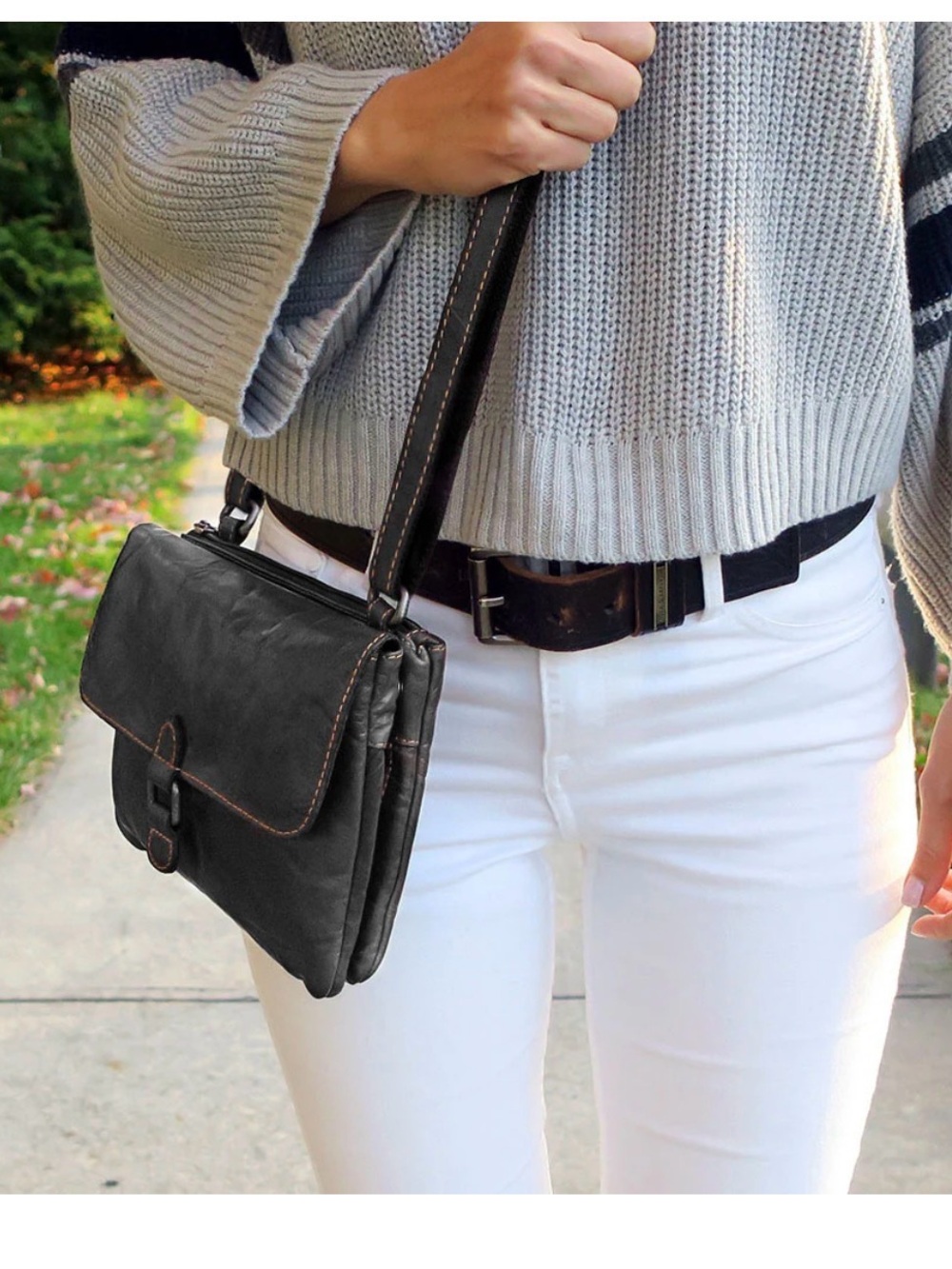 Jack George’s Black Leather Crossbody Bag - Sleek Everyday Style